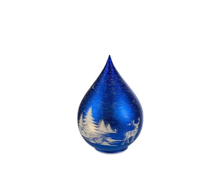 Sfera Goccia di Vetro Blu Natalizia h.15 cm con LED – Decorazione Natalizia Le Stelle su Bomboniere Dolci Emozioni