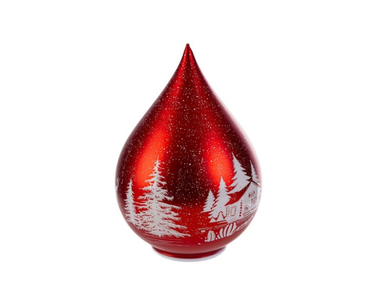 Sfera Goccia di Vetro Rossa Natalizia h.24,5 cm con LED – Decorazione Natalizia Le Stelle su Bomboniere Dolci Emozioni