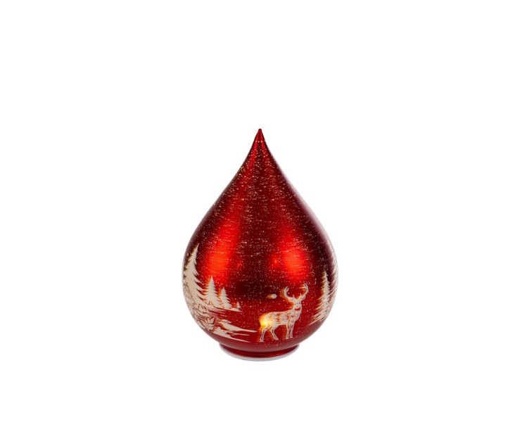 Sfera Goccia di Vetro Rossa Natalizia h.15 cm con LED – Decorazione Natalizia Le Stelle su Bomboniere Dolci Emozioni