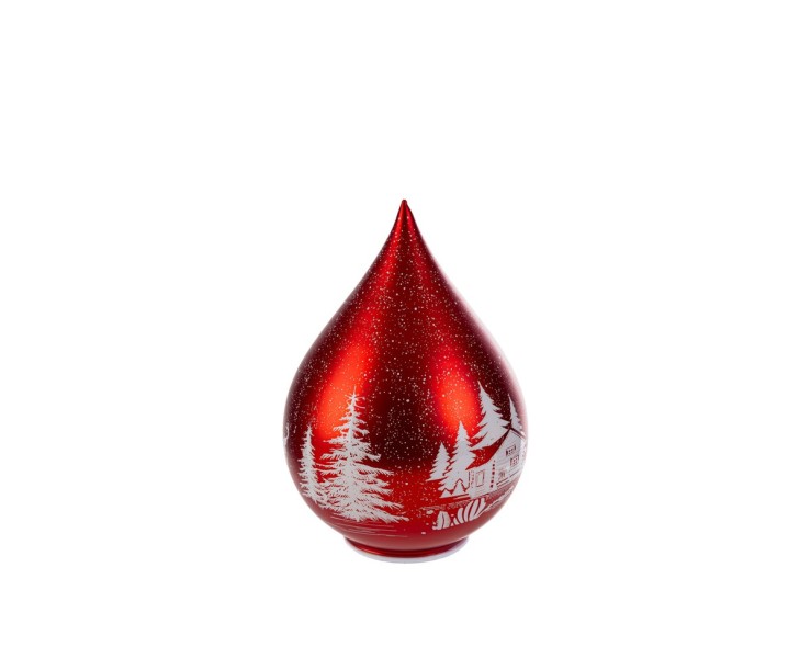 Sfera Goccia di Vetro Rossa Natalizia h.15 cm con LED – Decorazione Natalizia Le Stelle su Bomboniere Dolci Emozioni