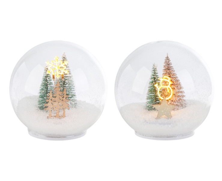 Sfere in Vetro Natalizie h.11 cm con LED Movimento e Paesaggi Innevati Assortiti – Decorazione Natalizia Le Stelle su Bomboniere Dolci Emozioni