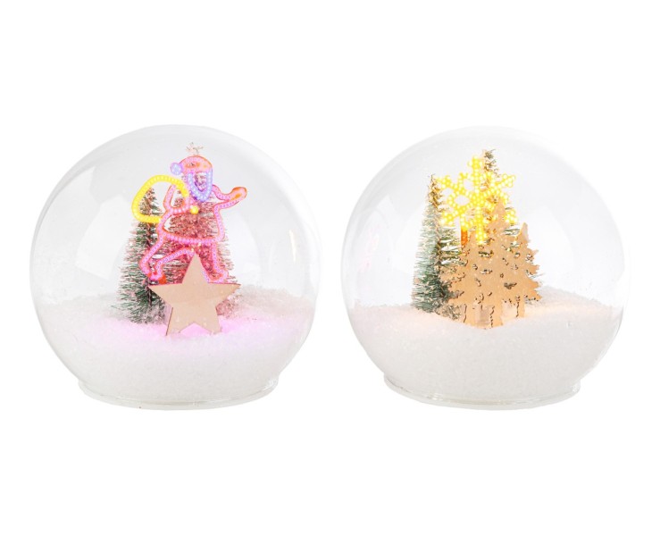 Sfere in Vetro Natalizie h.14 cm con LED Movimento e Paesaggi Innevati Assortiti – Decorazione Natalizia Le Stelle su Bomboniere Dolci Emozioni
