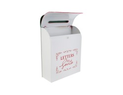 Cassetta Postale in Metallo e Velvet Rosso 26,5x10x40 cm - Letters to Santa – Decorazione Natalizia Le Stelle su Bomboniere Dolci Emozioni