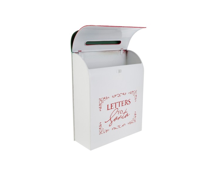 Cassetta Postale in Metallo e Velvet Rosso 26,5x10x40 cm - Letters to Santa – Decorazione Natalizia Le Stelle su Bomboniere Dolci Emozioni