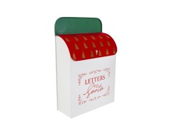 Cassetta Postale in Metallo e Velvet Rosso 26,5x10x40 cm - Letters to Santa – Decorazione Natalizia Le Stelle su Bomboniere Dolci Emozioni