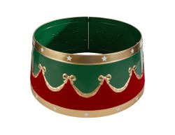 Copribase Sottoalbero Natalizio in Metallo e Velvet Rosso/Verde 57,5x25,5 cm – Decorazione Natalizia Le Stelle su Bomboniere Dolci Emozioni