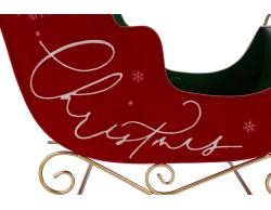 Set 3 Slitte Natalizie Decorative "Merry Christmas" in Metallo e Velvet Rosso – Decorazione Natalizia Le Stelle su Bomboniere Dolci Emozioni