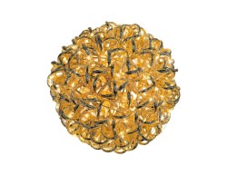 Sfera natalizia luminosa 3D da esterno oro diametro 25 cm con 200 LED bianco caldo e timer.