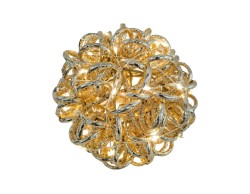 Sfera natalizia luminosa 3D da esterno oro diametro 15 cm con 40 LED bianco caldo e timer.