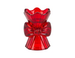 Portacandela Natalizio in Vetro Rosso a Forma di Fiocco h 12 cm – Decorazione Natalizia Le Stelle su Bomboniere Dolci Emozioni
