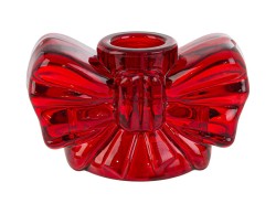 Portacandela Natalizio Basso in Vetro Rosso a Forma di Fiocco h 5,5 cm – Decorazione Natalizia Le Stelle su Bomboniere Dolci Emozioni
