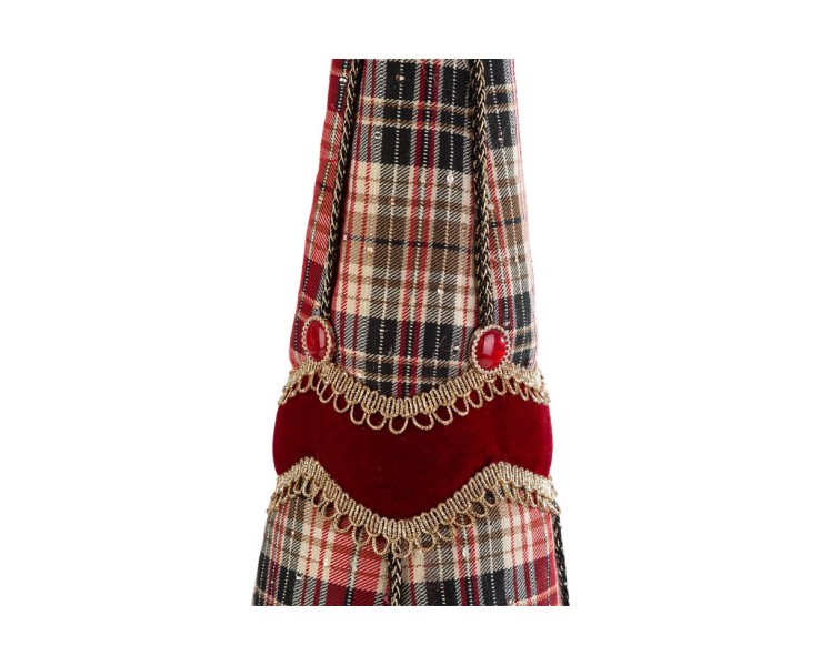 Albero Natalizio Decorativo in Tessuto Tartan e Velluto h 71 – Decorazione Natalizia Le Stelle su Bomboniere Dolci Emozioni