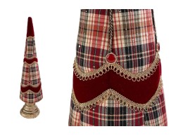 Albero Natalizio Decorativo in Tessuto Tartan e Velluto h 71 – Decorazione Natalizia Le Stelle su Bomboniere Dolci Emozioni
