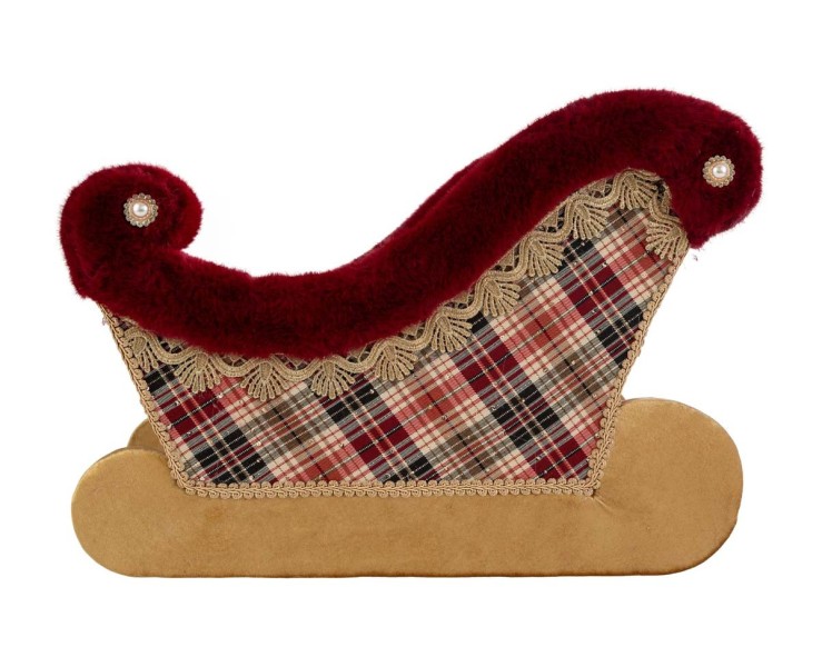 Slitta Natalizia Decorativa Porta Regali in Tessuto Tartan – Decorazione Natalizia Le Stelle su Bomboniere Dolci Emozioni