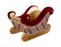 Slitta Natalizia Decorativa Porta Regali in Tessuto Tartan – Decorazione Natalizia Le Stelle su Bomboniere Dolci Emozioni