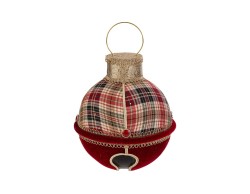 Campana Natalizia Appendino Maxi in Tessuto Tartan e Velluto h 28 – Decorazione Natalizia Le Stelle su Bomboniere Dolci Emozioni
