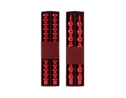 Set di due candele natalizie rosse sagomate in cera altezza 25 cm.