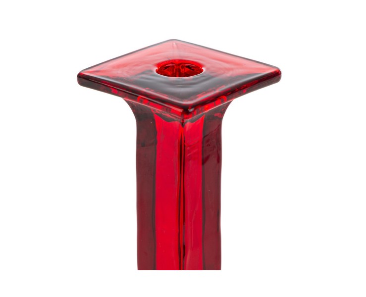 cPortacandele in Vetro Rosso Elegante h 24 cm per Candelabri e Tavola – Decorazione Natalizia Le Stelle su Bomboniere Dolci Emozioni