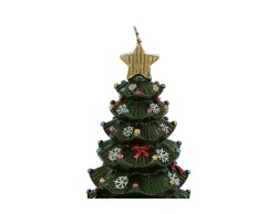 Candela Alberello di Natale h 21 cm in Cera Decorata – Decorazione Natalizia Le Stelle su Bomboniere Dolci Emozioni
