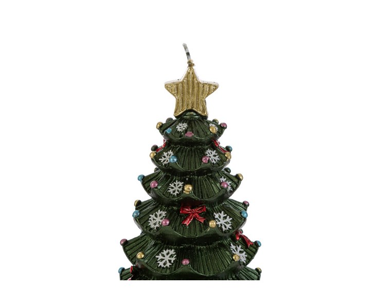 Candela Alberello di Natale h 21 cm in Cera Decorata – Decorazione Natalizia Le Stelle su Bomboniere Dolci Emozioni