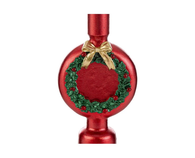 Candela Natalizia Rossa h 23,5 cm in Cera Decorata – Decorazione Natalizia Le Stelle su Bomboniere Dolci Emozioni