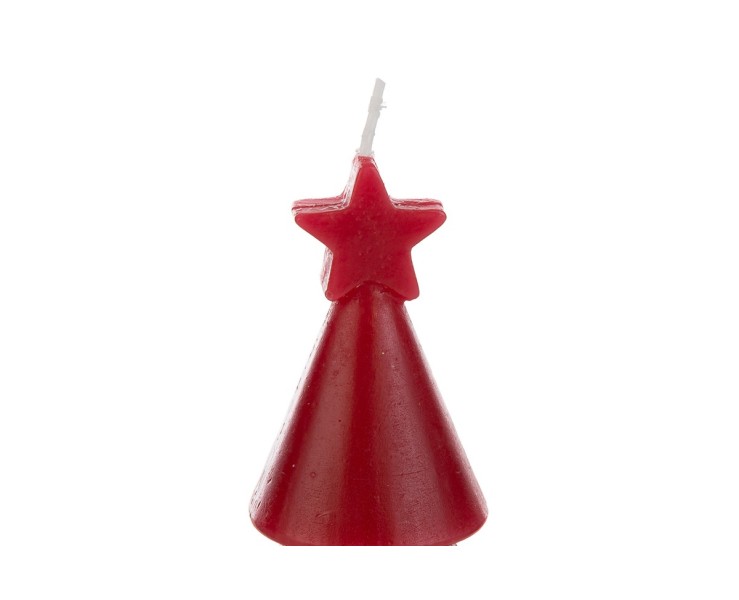 Candela Alberello Natalizio Rosso h 14,5 cm – Decorazione Natalizia Le Stelle su Bomboniere Dolci Emozioni