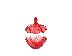 Scatola Portaoggetti in Vetro Rosso d. 12,5 x h 13 cm – Decorazione Natalizia Le Stelle su Bomboniere Dolci Emozioni