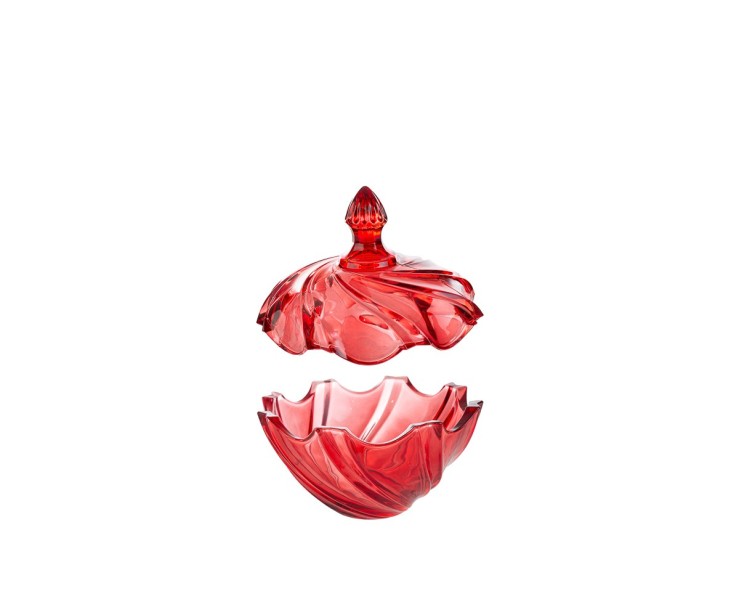 Scatola Portaoggetti in Vetro Rosso d. 12,5 x h 13 cm – Decorazione Natalizia Le Stelle su Bomboniere Dolci Emozioni