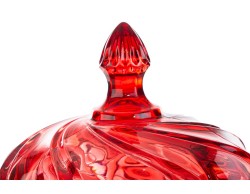 Scatola Portaoggetti in Vetro Rosso d. 12,5 x h 13 cm – Decorazione Natalizia Le Stelle su Bomboniere Dolci Emozioni
