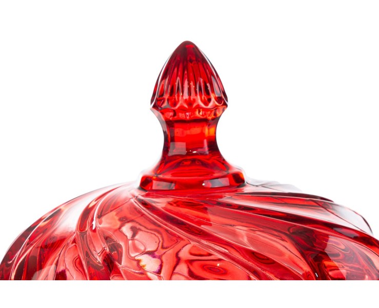 Scatola Portaoggetti in Vetro Rosso d. 12,5 x h 13 cm – Decorazione Natalizia Le Stelle su Bomboniere Dolci Emozioni