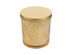 Candela Profumata in Vetro Oro d. 9 x h 10 cm – Decorazione Natalizia Le Stelle su Bomboniere Dolci Emozioni