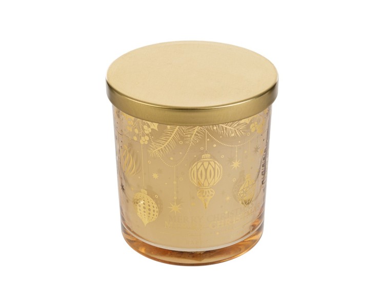 Candela Profumata in Vetro Oro d. 9 x h 10 cm – Decorazione Natalizia Le Stelle su Bomboniere Dolci Emozioni