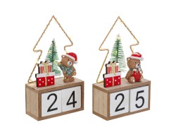 Datario Natalizio con Orsetto e Luce LED 2 Assortimenti – Decorazione Natalizia Le Stelle su Bomboniere Dolci Emozioni
