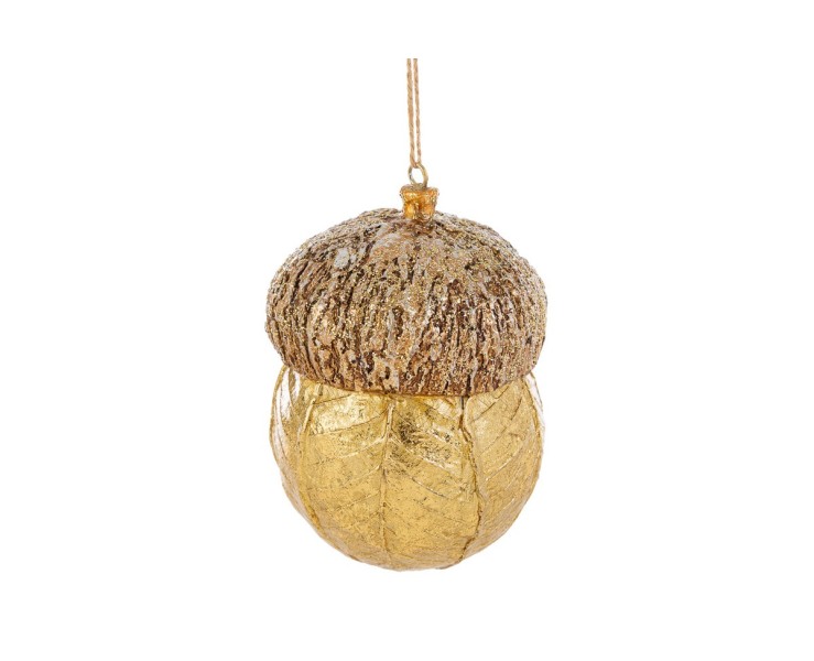 Ghianda Natalizia da Appesa in Resina Oro 9x9x13 cm – Decorazione Natalizia Le Stelle su Bomboniere Dolci Emozioni