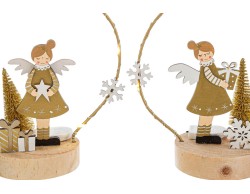 Angelo Natalizio in Legno con Luce LED 16x8x17,5 cm – Decorazione Natalizia Le Stelle su Bomboniere Dolci Emozioni