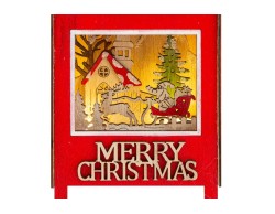 Cassetta delle Lettere Natalizia in Legno con Paesaggio LED 11x9x19 cm – Decorazione Natalizia Le Stelle su Bomboniere Dolci Emozioni