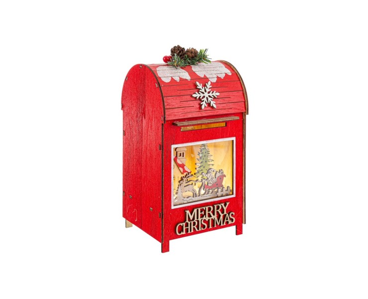 Cassetta delle Lettere Natalizia in Legno con Paesaggio LED 11x9x19 cm – Decorazione Natalizia Le Stelle su Bomboniere Dolci Emozioni