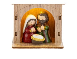 Capanna Natalizia in Legno con Sacra Famiglia LED – Decorazione Natalizia Le Stelle su Bomboniere Dolci Emozioni