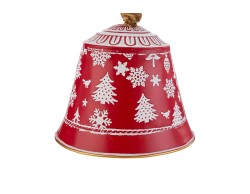 Campana Natalizia Grande in Metallo Rossa con Decorazioni Bianche – Decorazione Natalizia Le Stelle su Bomboniere Dolci Emozioni