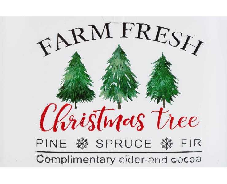 Set 2 Cestini Natalizi in Metallo Bianco Farm Fresh Christmas Tree – Decorazione Natalizia Le Stelle su Bomboniere Dolci Emozioni