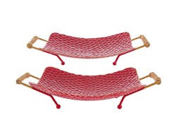 Set 2 Vassoi Natalizi in Metallo Rosso Lavorato con Manici in Corda – Decorazione Natalizia Le Stelle su Bomboniere Dolci Emozioni