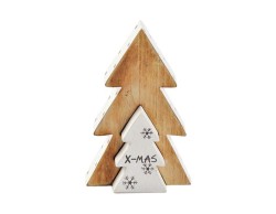 Alberello Natalizio in Legno Doppio Scandic 10x2,5x15,5 cm– Decorazione Natalizia Le Stelle su Bomboniere Dolci Emozioni