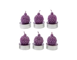 Set 6 Candele Tea Light a Sfera Viola d 4x6 cm – Decorazione Natalizia Le Stelle su Bomboniere Dolci Emozioni