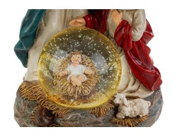 Natività in Resina con Sfera di Neve LED 12x10x18,5 cm – Decorazione Natalizia Le Stelle su Bomboniere Dolci Emozioni