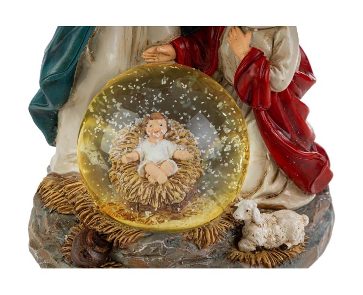 Natività in Resina con Sfera di Neve LED 12x10x18,5 cm – Decorazione Natalizia Le Stelle su Bomboniere Dolci Emozioni