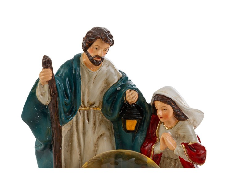 Natività in Resina con Sfera di Neve LED 10x9,5x15 cm – Decorazione Natalizia Le Stelle su Bomboniere Dolci Emozioni