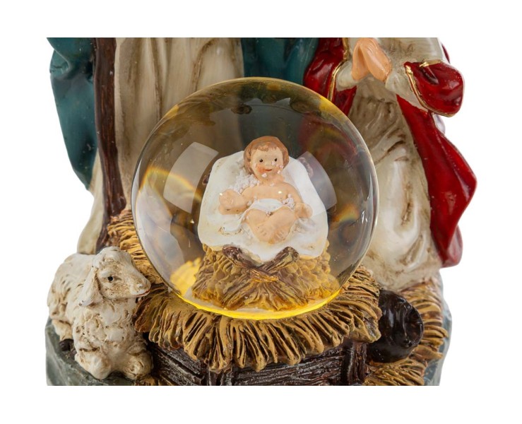 Natività in Resina con Sfera di Neve LED 10x9,5x15 cm – Decorazione Natalizia Le Stelle su Bomboniere Dolci Emozioni