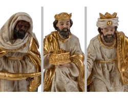 Set Presepe 8 Pezzi in Resina Natività Completa Oro e Avorio – Decorazione Natalizia Le Stelle su Bomboniere Dolci Emozioni