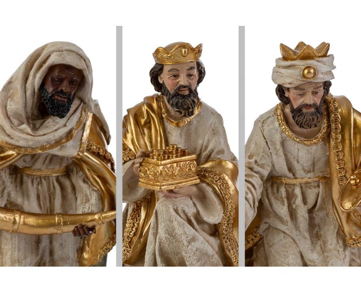 Set Presepe 8 Pezzi in Resina Natività Completa Oro e Avorio – Decorazione Natalizia Le Stelle su Bomboniere Dolci Emozioni