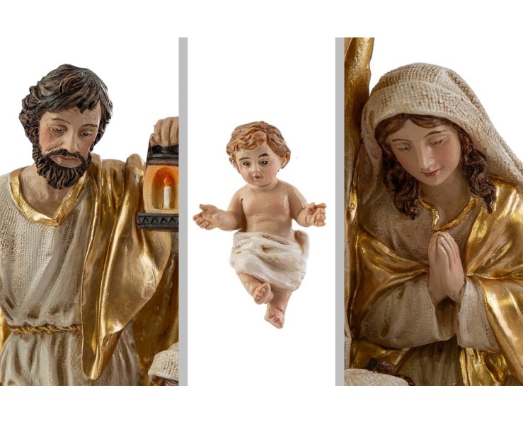 Natività in Resina Gold 14x11x20,5 cm – Decorazione Natalizia Le Stelle su Bomboniere Dolci Emozioni